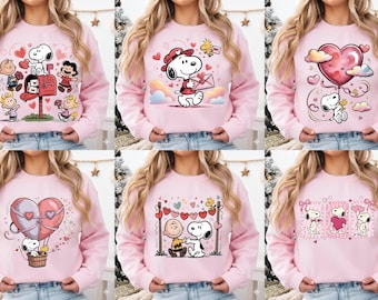 Snoopy Valentines png-bundel, Peanuts Valentines png, tekenfilmhond png