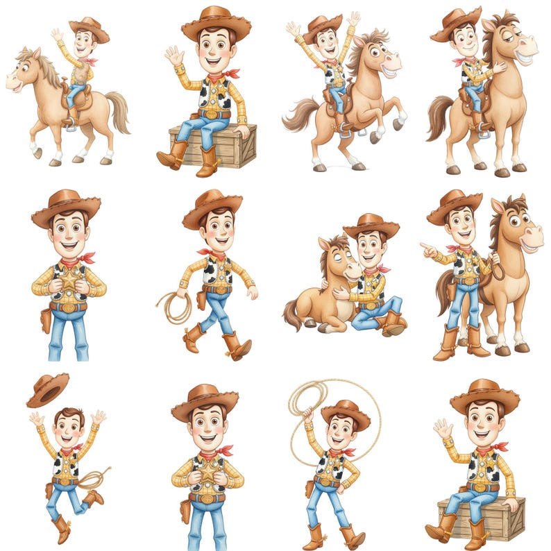 Paquete de más de 1200 imágenes PNG de Toy Story 5, juguetes de Story Friends, Toy Story 5, imágenes prediseñadas digitales de Buzz Lightyear, Woody y Jessie, You've Got a Friend in Me (formato PNG) imagen 7