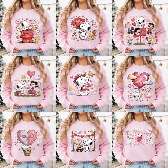 Snoop Valentine Love PNG, Peanuts Friends Holding Love Letters With Snoopy, Cute Valentine Family Hearts PNG Digital Download