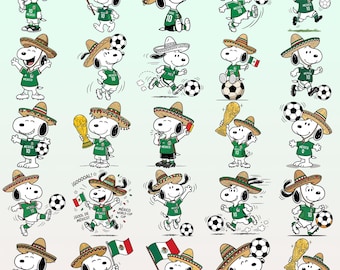 Snoopy Copa Mundial 2026, Impresión de perro futbolista: Copa Mundial de México 2026 (PNG digital)