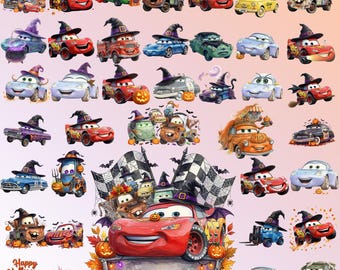 Cars Halloween PNG Bundle, Horror Halloween, Cartoon Halloween Png, Halloween Cartoon Cars Png, Halloween Png, Retro Halloween Png