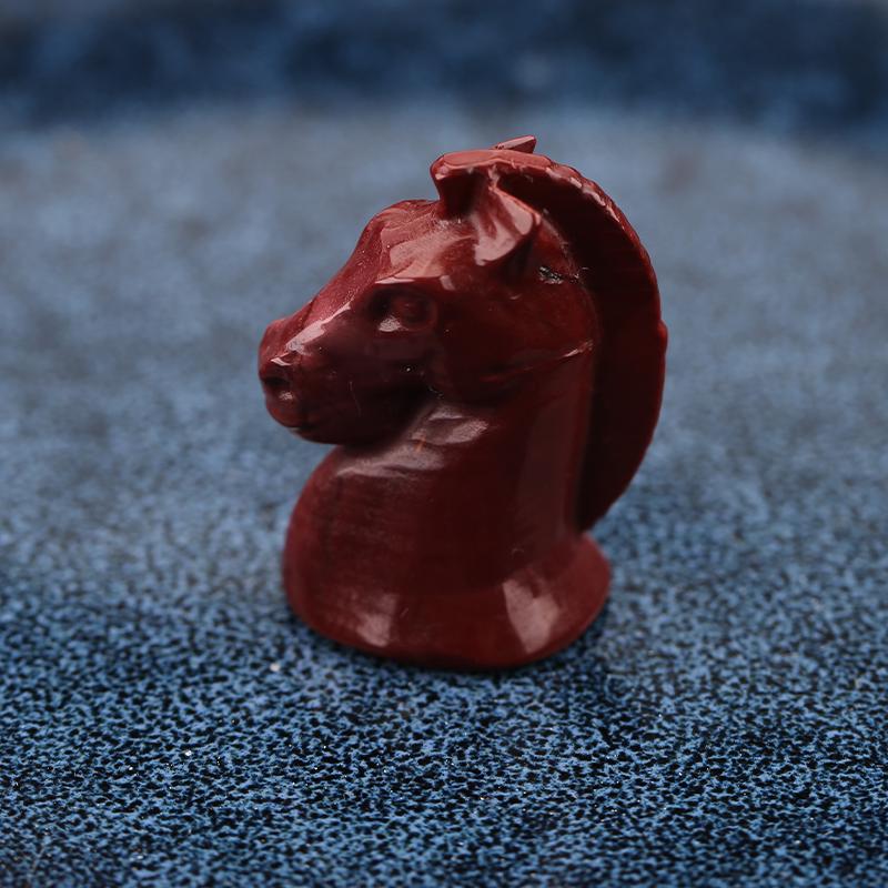 ヴィンテージ！Horse Three-dimensional カフ ブレスレット Genuine Natural Mookite Jasper Chess Knight Horse Head Pendant
