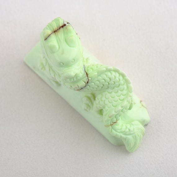 Genuine Natural Lemon Jade Dragon Pet Figurine Handcarved