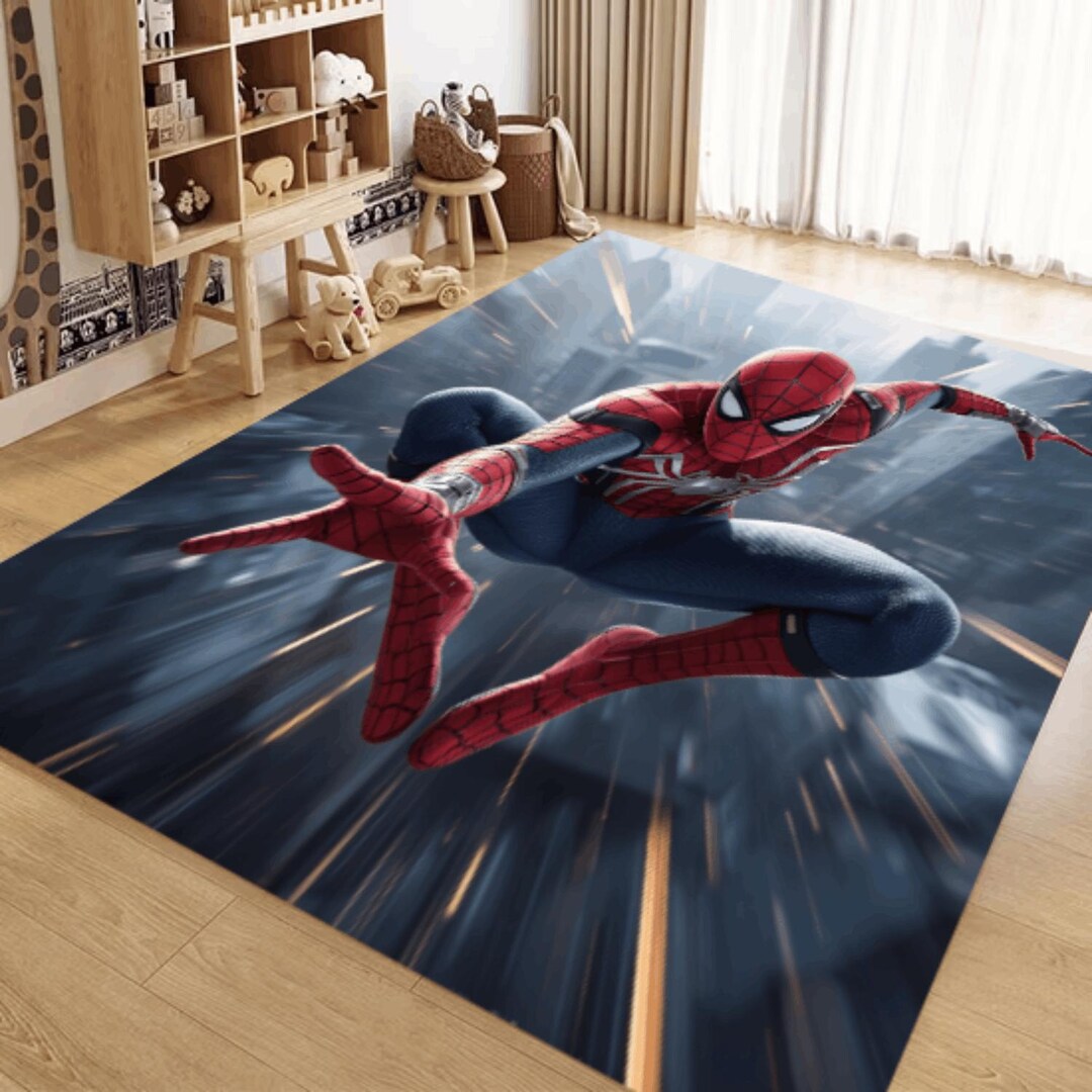 Action Figure Rug Superhero-inspired Kids Room Rug, Comic Action Hero Carpet, Cool Hero ...