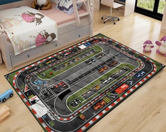 Kids Play Rug • 1/64 Toy Scale NASCAR Speedway Race Track - Etsy