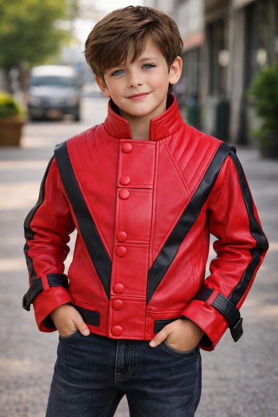MJ Red and Black Thriller Jacket for Kids