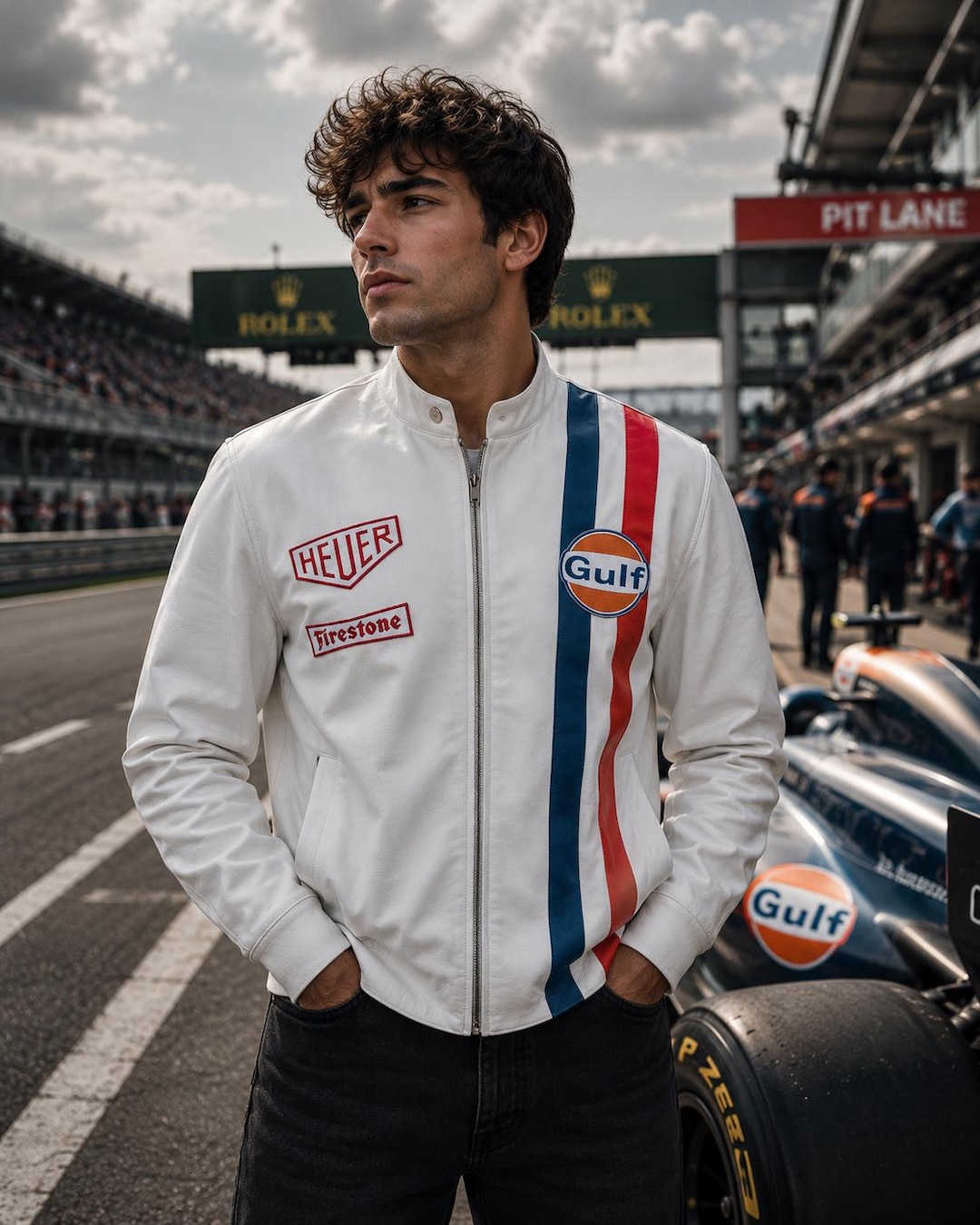 Steve Mcqueen Le Mans Gulf Jacket, Vintage Racing Varsity Jacket