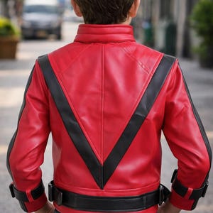 MJ Red and Black Thriller Jacket for Kids image 2