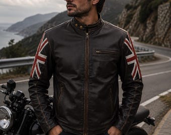 Kurtka motocyklowa Union Jack | Kurtka motocyklowa z flagą Wielkiej Brytanii