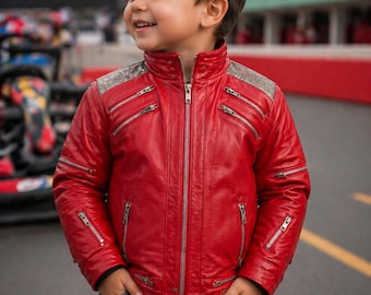 Toddlers Red Beat It Jacket – MJ Costume Outfit Gift for Boys & Girls