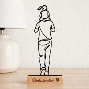 Vater+Tochter Deko Aufsteller • personalisierbar • Geschenkidee für Papa • Geschenke für Papa / Männer zum Geburtstag • Mit Holz Standfuß