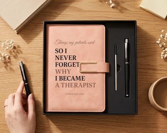 Personalized Therapist Notebook, Custom Therapy Journal, Mental Health Professional Gift, Unique Appreciation Gift For Therapist Counselor