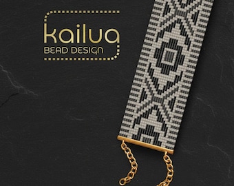 Miyuki Delica Bead Loom Bracelet Pattern, Pukara Design (PDF)