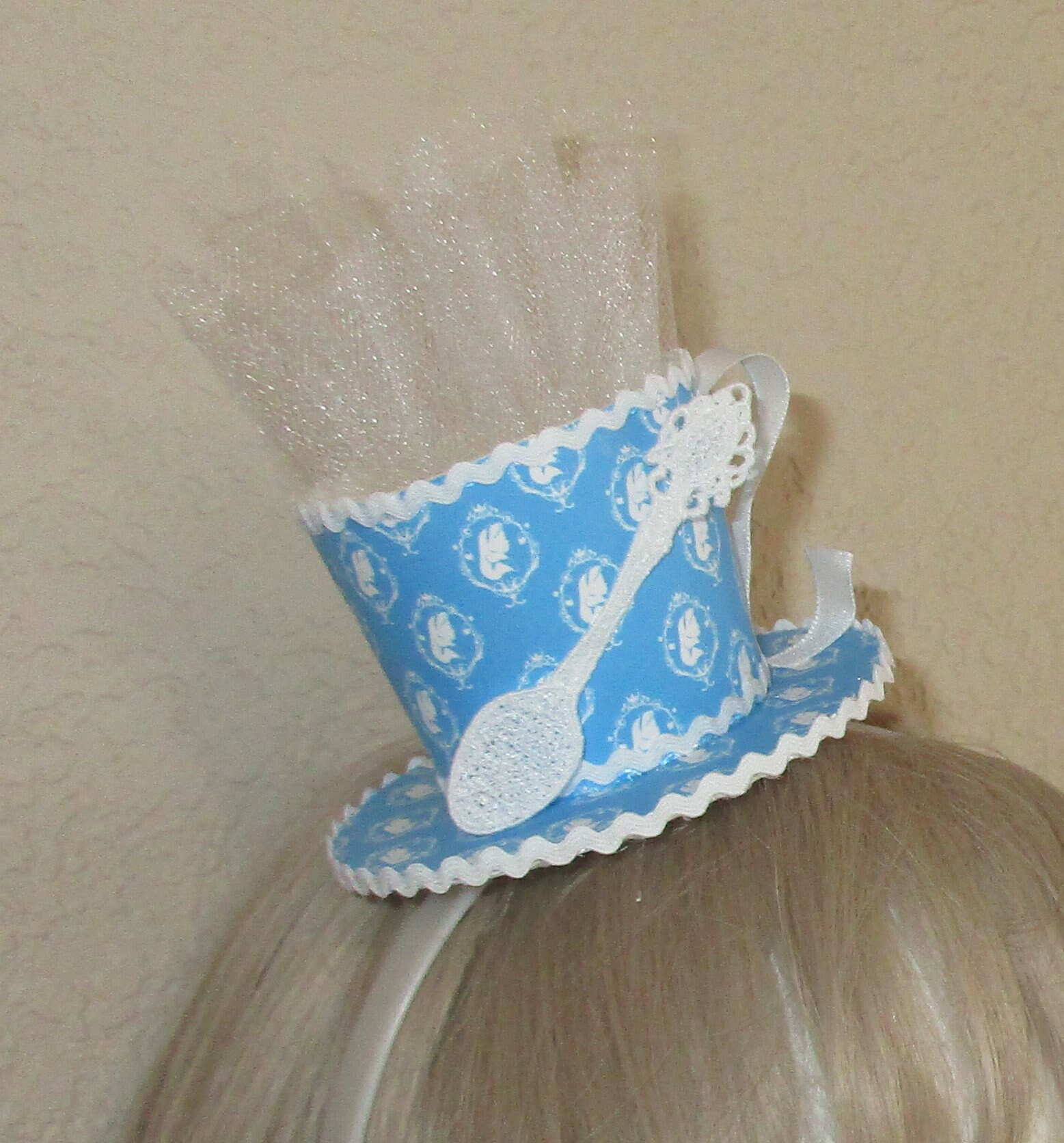 Totally Alice Teacup Headband Mini Fascinator Party Hat Weddings Accessories Hair Accessories Fascinators & Mini Hats 