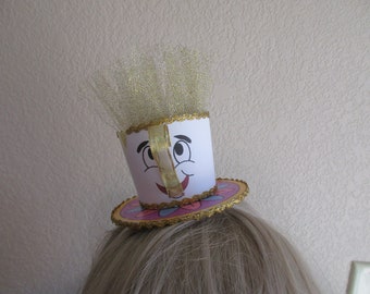 Beauty and the Beast Chip Teacup Mini Fascinator Party Hat