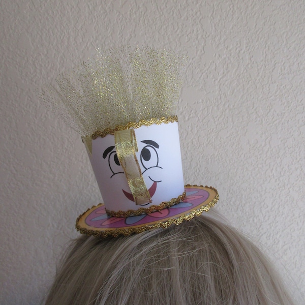 Beauty and the Beast Chip Teacup Mini Fascinator Party Hat