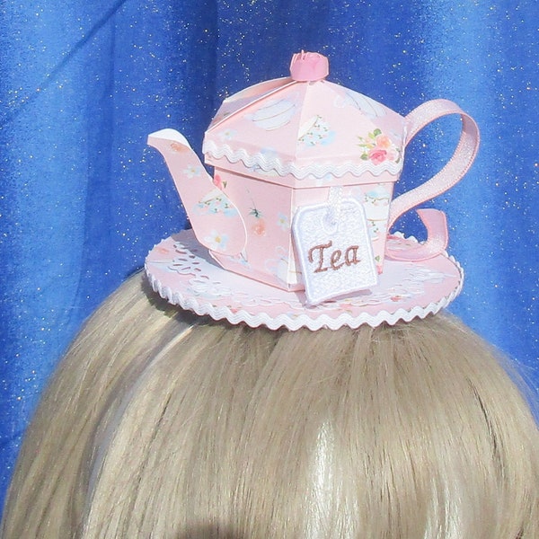 Teapots and Roses - Pink Teapot Mini Fascinator Party Hat