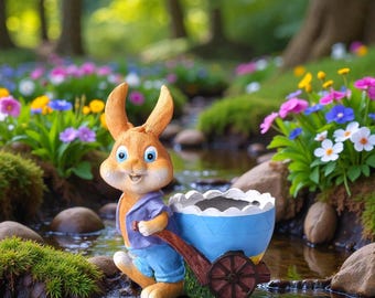 Bunny Planter Pot with Succulent Holder Cute Rabbit Figurine Garden Decor Easter Spring Home Decoration