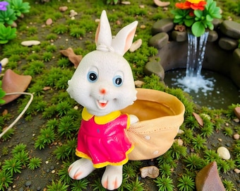Easter Bunny Planter Pot, Cute Rabbit Flower Pot Decor, Spring Mini Planter for Kids, Kawaii Bunny Desk Decoration, Easter Gift Home Decor