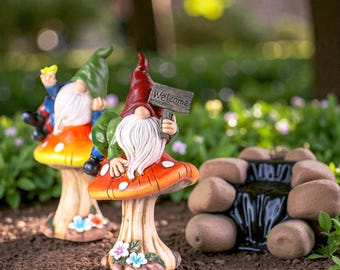 Fairy on Mushroom Resin Statue Whimsical Home Decor for Bedroom Living Room Study Spring Summer Gift Christmas