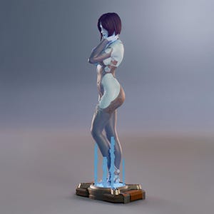 futuristic ai companion sci fi statue stl