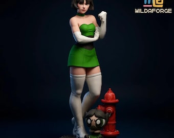 Green Heroine STL Figure – 1:6 Scale Resin Statue (Digital STL File)