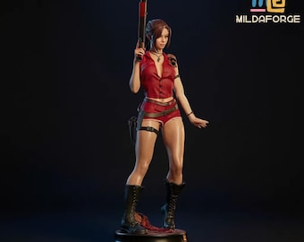 Scarlet Survivor STL – Tactical Apocalypse Female Agent | 3D Printable Statue 1/4 & 1/6