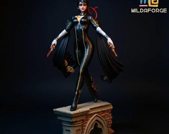 Figura de acción de la Reina Artillera Bruja (STL): Elegante estatua de acción / Múltiples escalas / Modelo imprimible en 3D con gran detalle