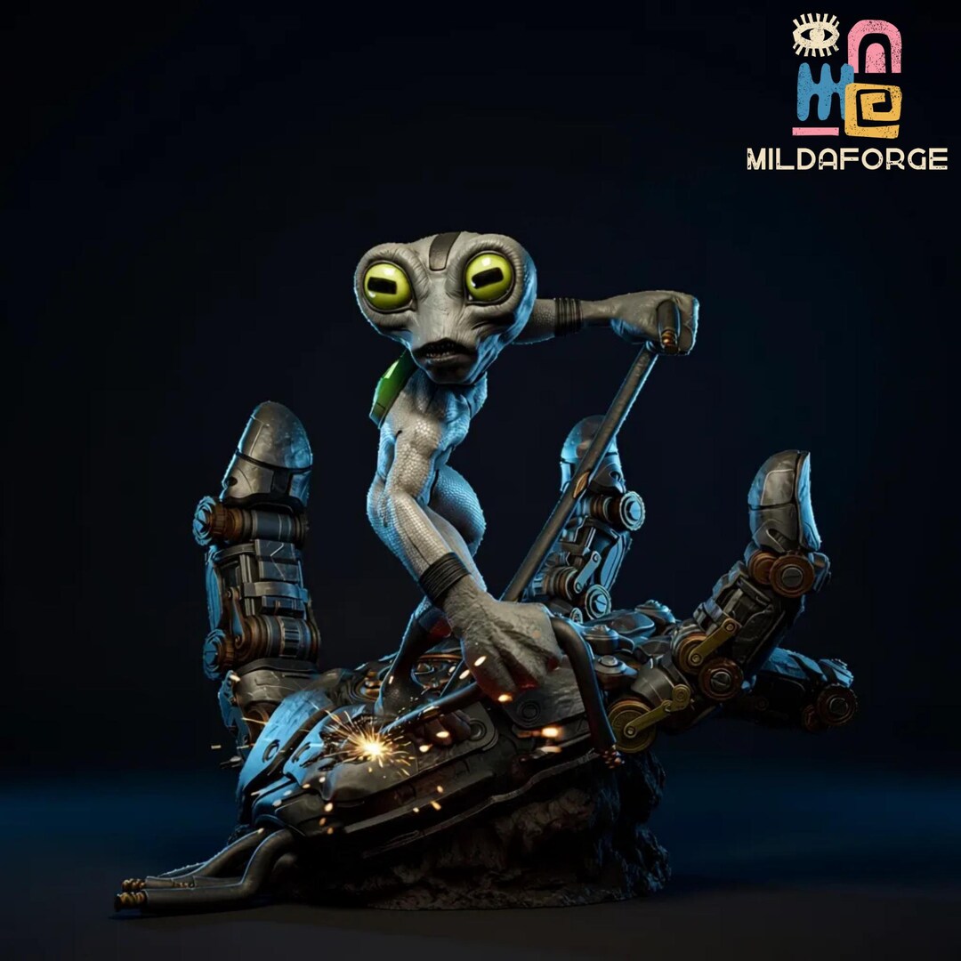 Alien Engineer STL Figure – Sci-fi 3D Print Model, 1:6 Scale (digital ...