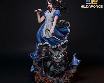Alice Liddell – 3D Printable Statue STL (SFW / NSFW, Blue Style & Brown Style)