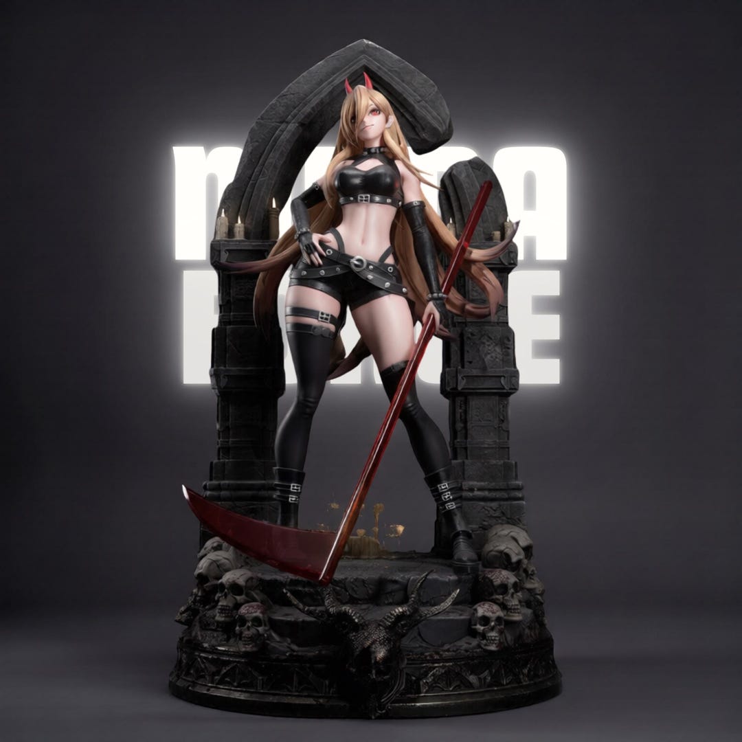 Power Goth Power Goth STL File for 3D Printing Anime Demon Girl Figure Split Model ...