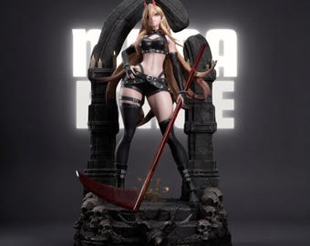Power Goth STL File for 3D Printing Anime Demon Girl Figure Split Model Pre Supported