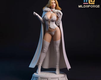 Elegant Telepath Queen STL Figure | Ice Sorceress Fantasy Woman | 3D Printable Statue
