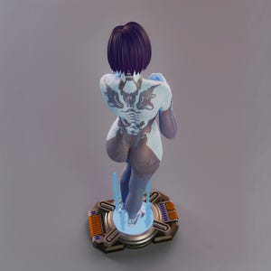 futuristic female hologram resin print
