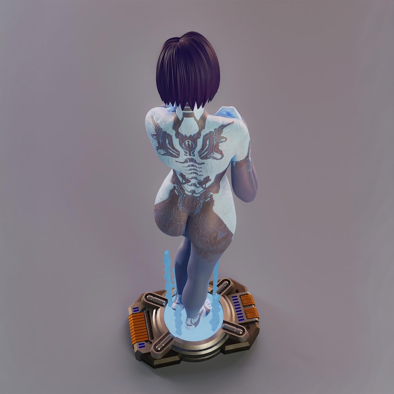 futuristic female hologram resin print