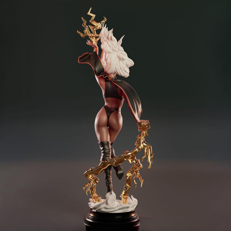 fantasy woman statue with effects