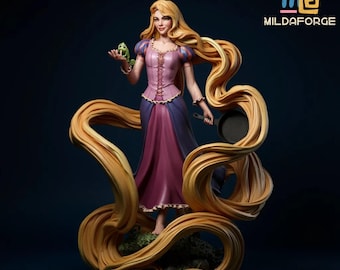 Tower Maiden STL Statue – Enchanted Princess 3D Print Model (Digital STL File)
