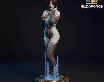 Holographic AI Companion – Futuristic Female STL 3D Print Model | 1/4 & 1/6 Scale