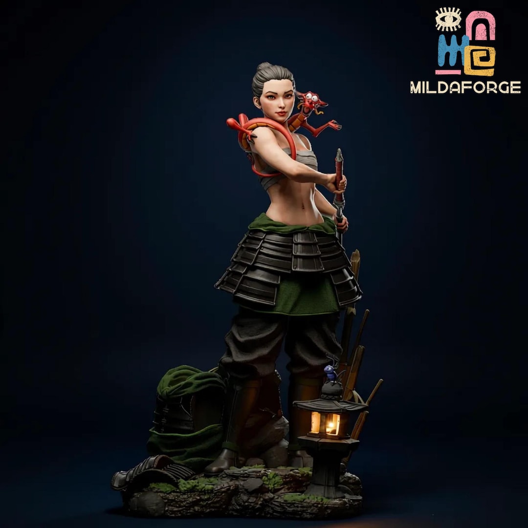 Eastern Warrior Princess STL Statue | 3D Print Model (digital File) - Etsy
