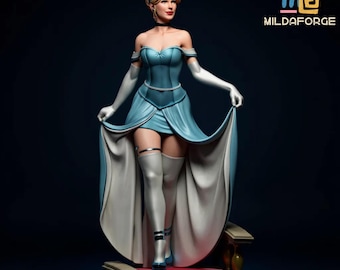 Midnight Princess STL Statue – 1:6 Scale Non-Supported | Elegant Fantasy Lady 3D Print Model | Resin Collectible | Digital STL File