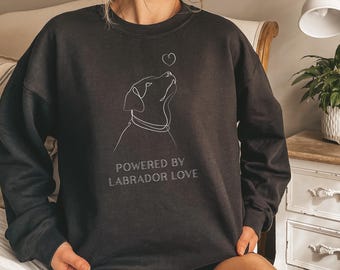 Labrador Dog Mom Sweatshirt – Minimalist Line Art Dog Crewneck – Cute Labrador Lover Gift – Aesthetic Pet Pullover - Labrador Sweater
