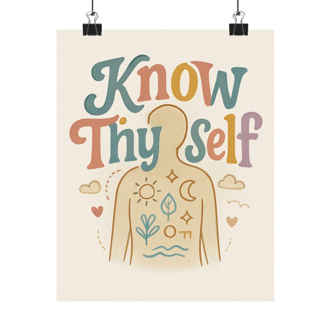 Know Thyself Portrait Poster | Matte Vertical Poster, Self Discovery ...