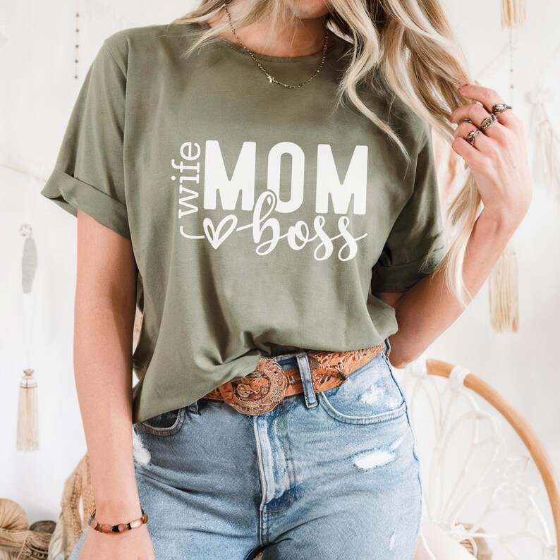 Shirt vrouw moeder baas: casual unisex T-shirt - zachte, comfortabele stof afbeelding 6