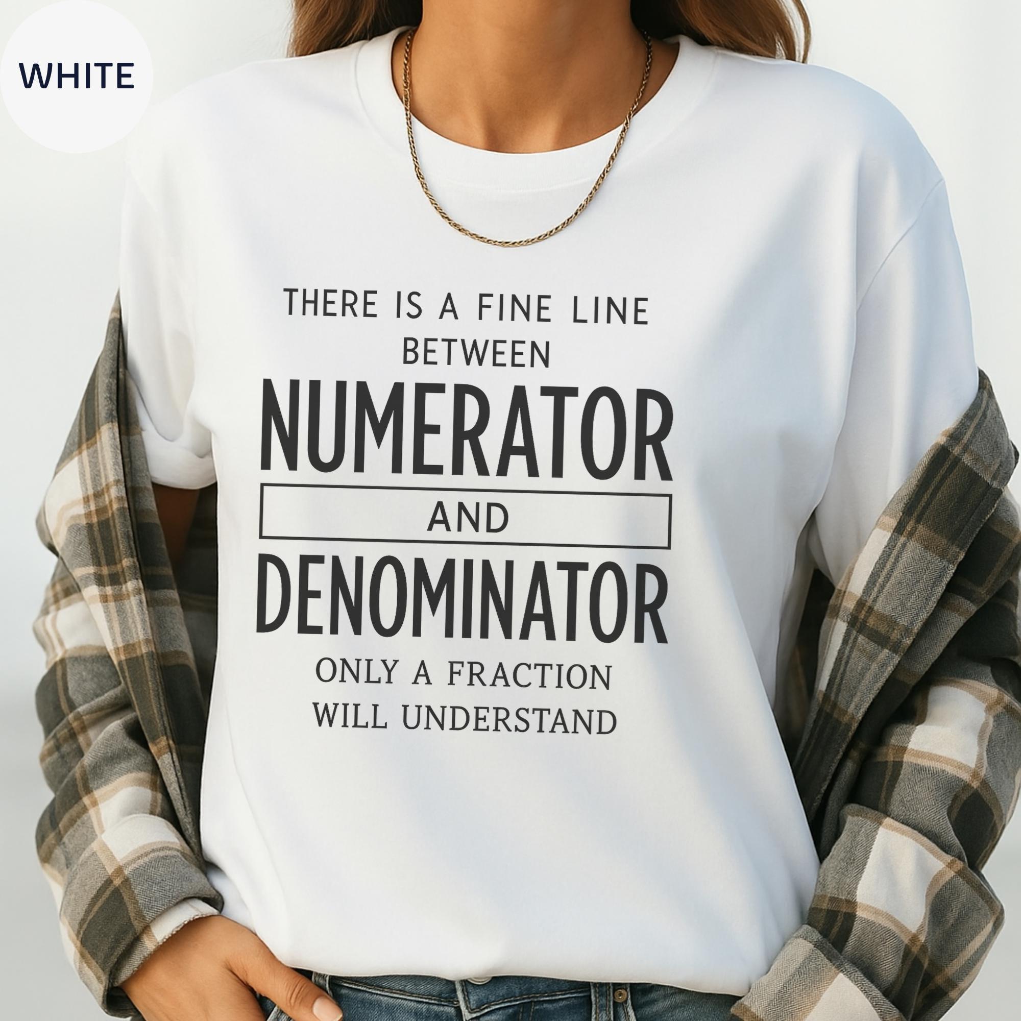 a person wearing a white t-shirt with a humorous text printed on it.