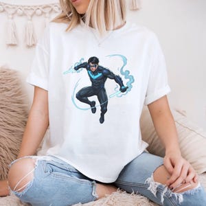 Nightwing Tee: Gotham Vigilante Design - Comic Book Style image 2
