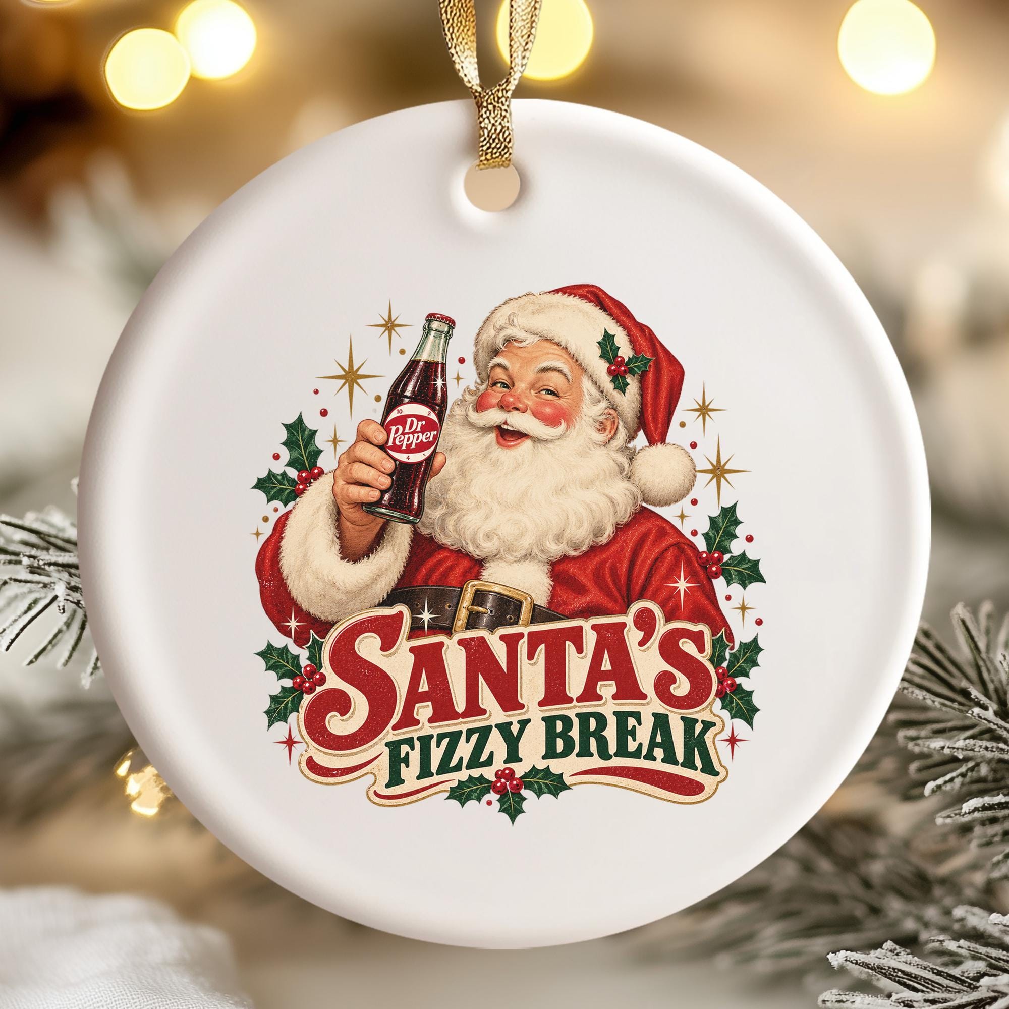 Santa's Fizzy Break ornament