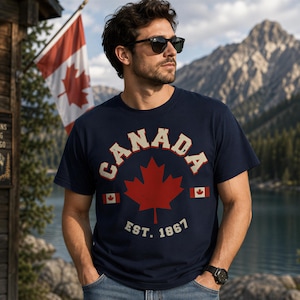 Retro Canada Maple Leaf T-Shirt, 1867 Heritage Pride Apparel