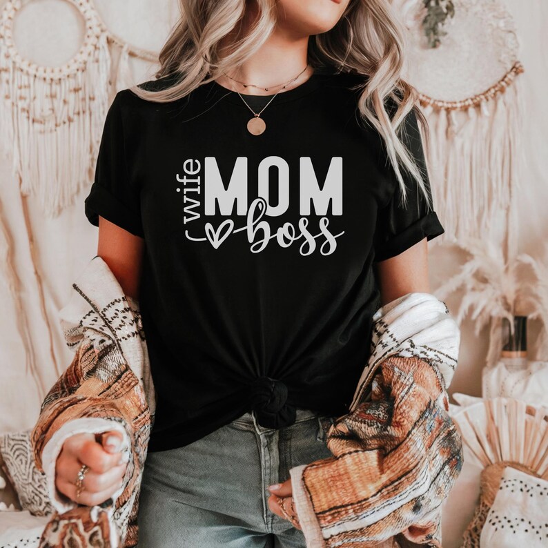 Shirt vrouw moeder baas: casual unisex T-shirt - zachte, comfortabele stof afbeelding 2