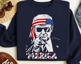 Patriotic Trump 4th of July Shirt - Funny 'Merica Graphic