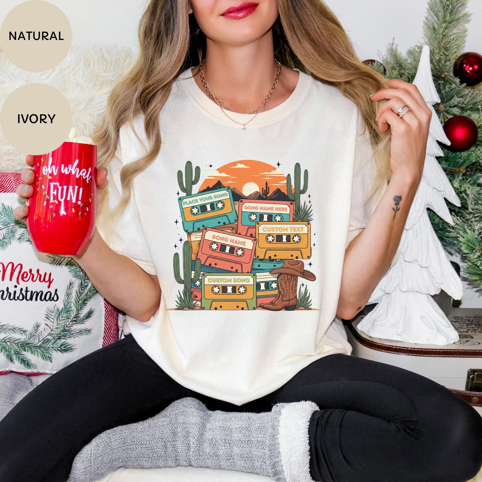 Country Music Shirt: Vintage Cassette Tape Design (Customizable Text)